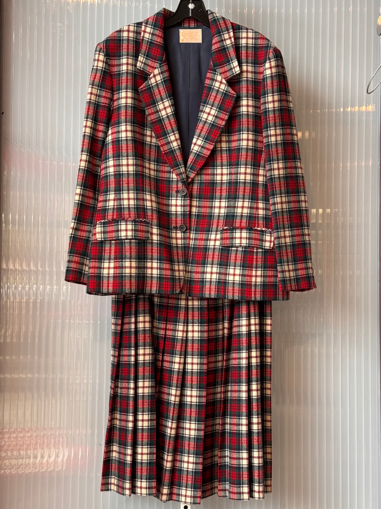 1960s Pendleton Wool Plaid Skirt & Blazer Set