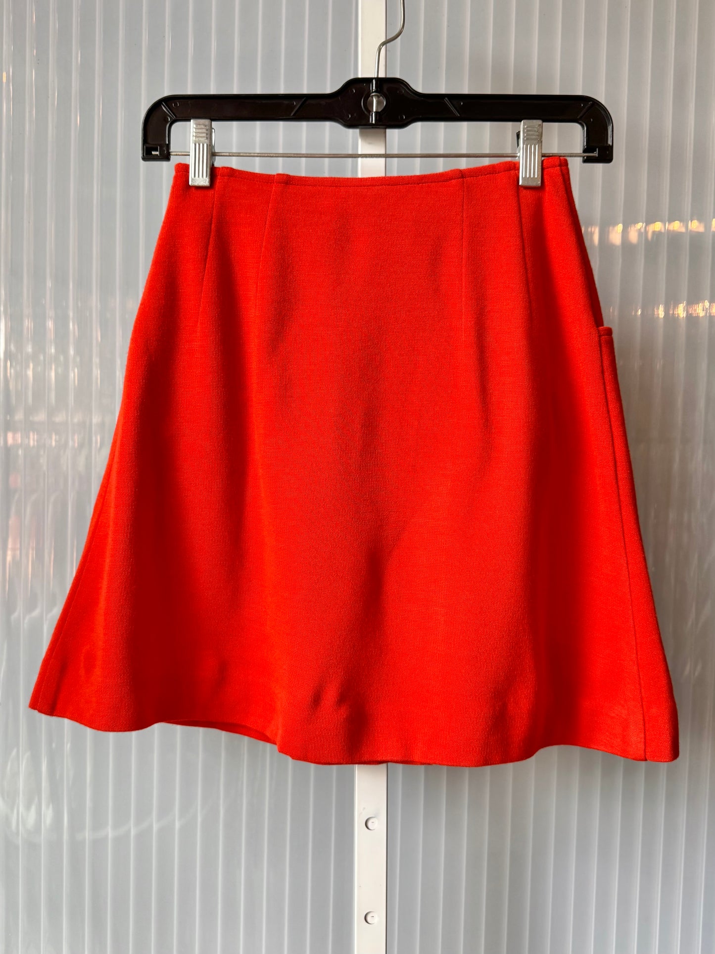 1970s Orange Button-Front Wool Skirt