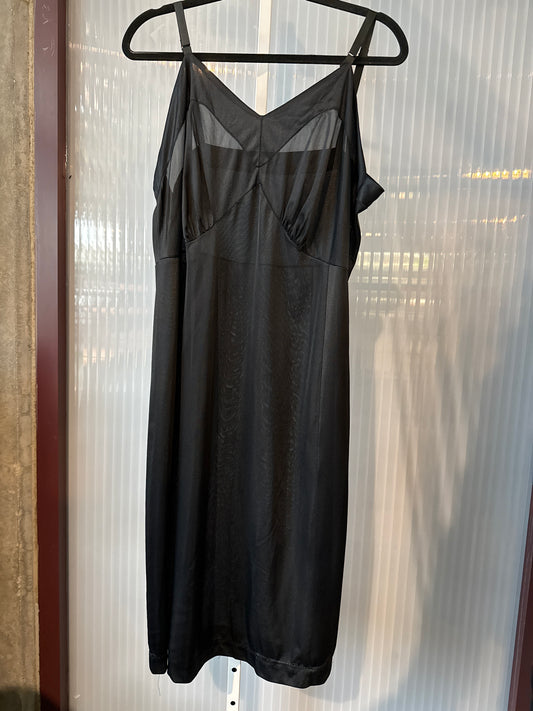 1980s Black Nylon Slip