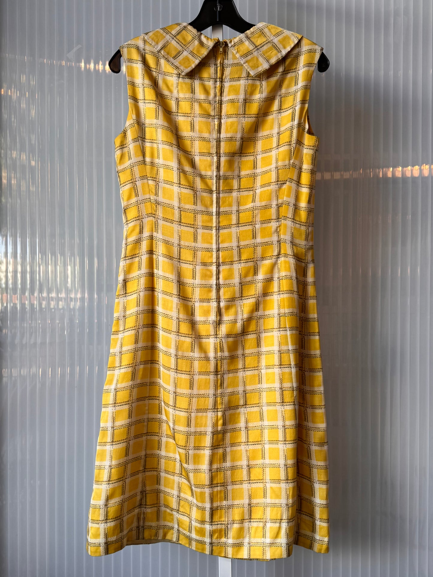 1960s Yellow Windowpane Dress