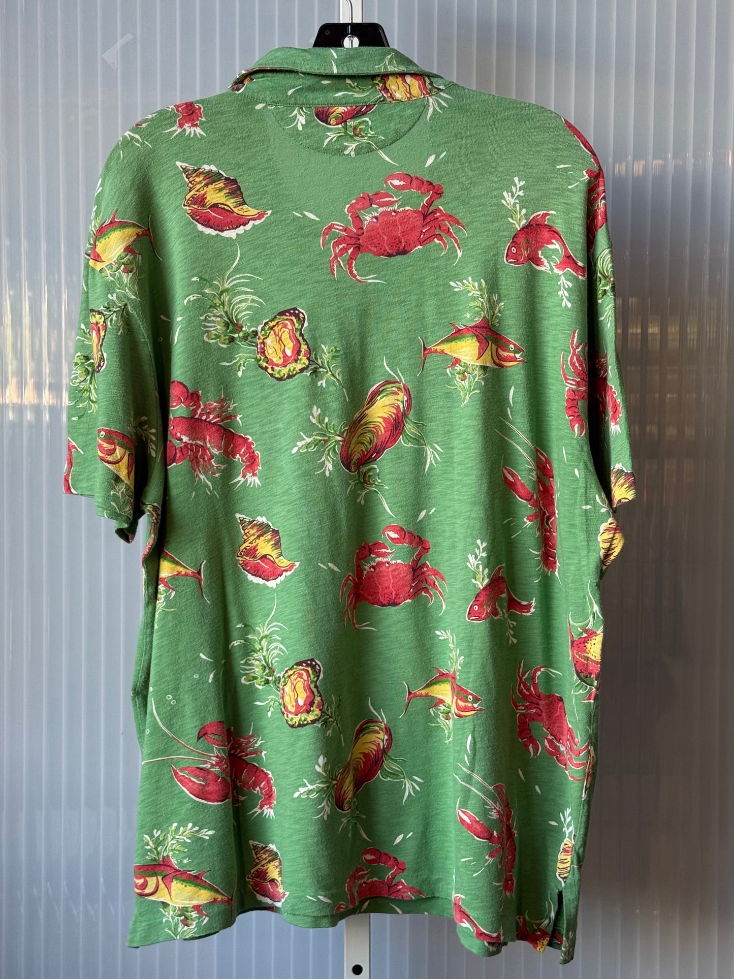 2000s Polo Hawaiian Pink & Green Collared Shirt