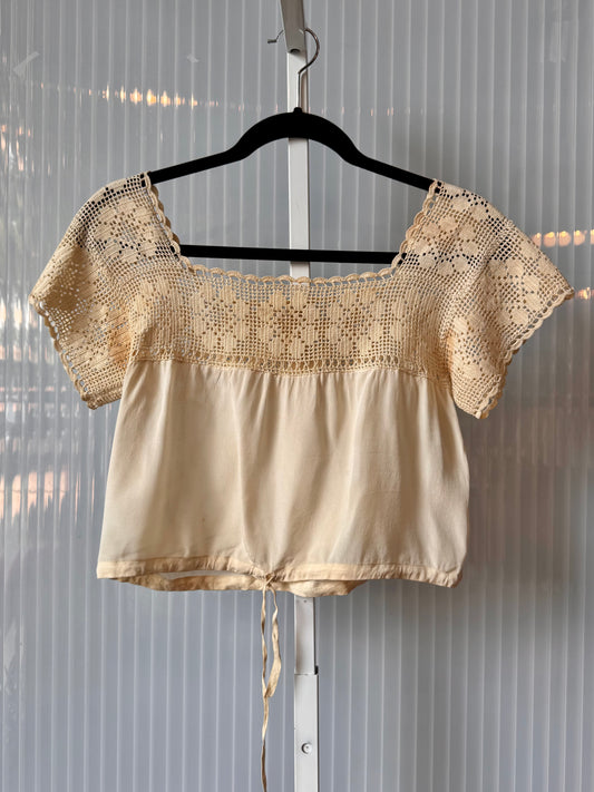 1920s Cream Ecru Lace Camisole