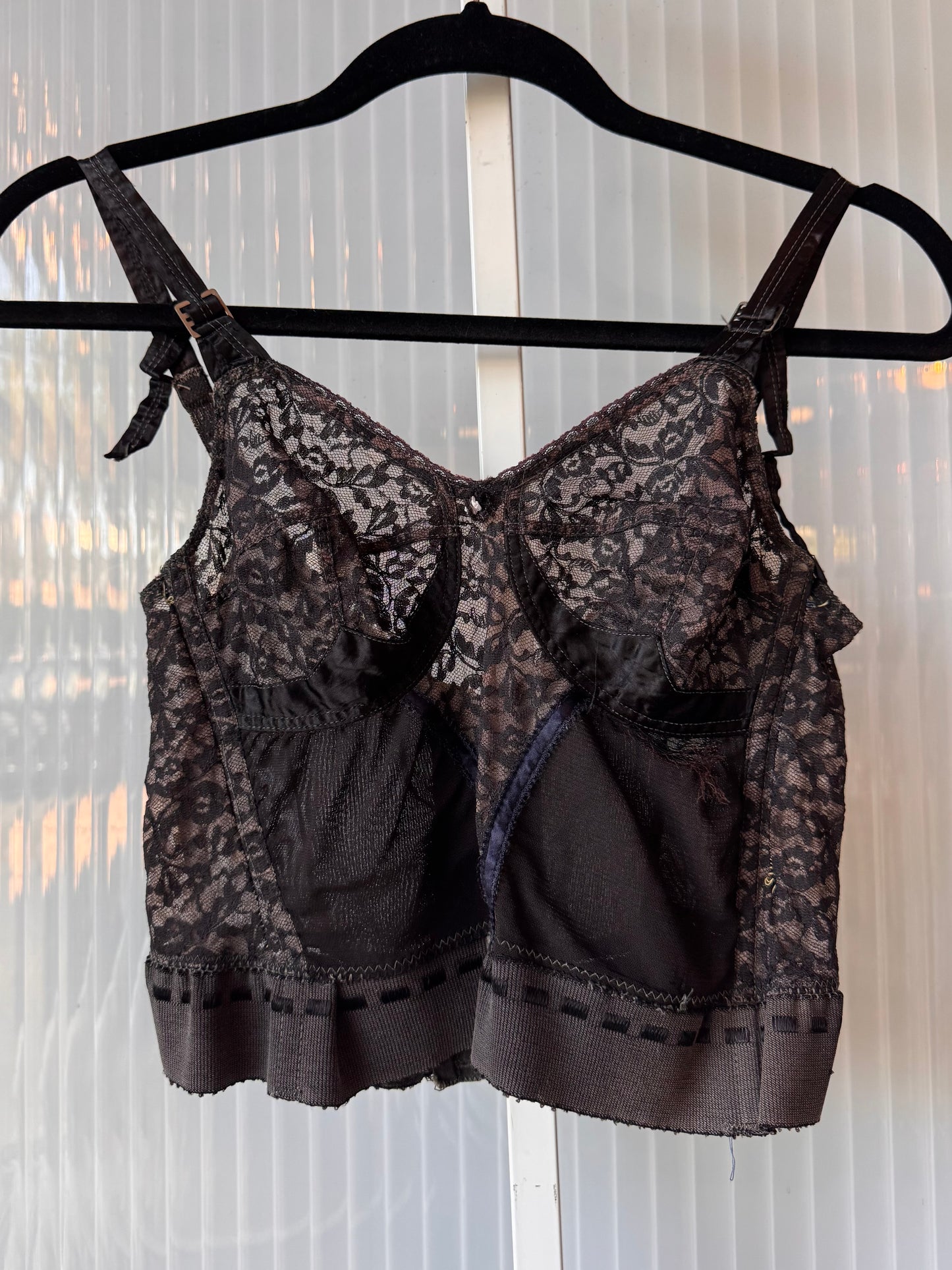 1950s Black Lace Bullet Bustier