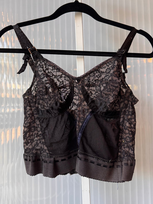 1950s Black Lace Bullet Bustier