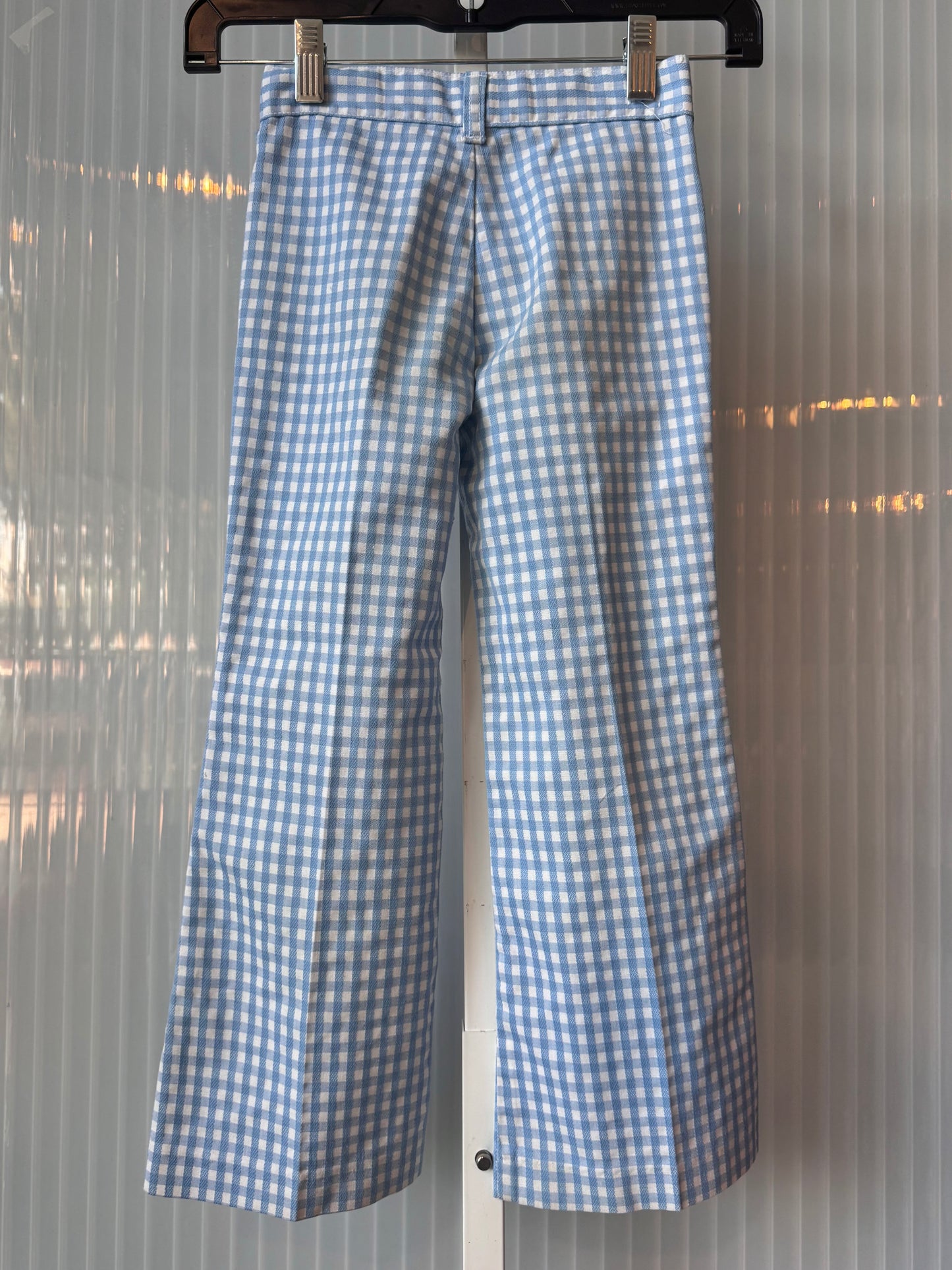 1970s Children's Light Blue Gingham Pants