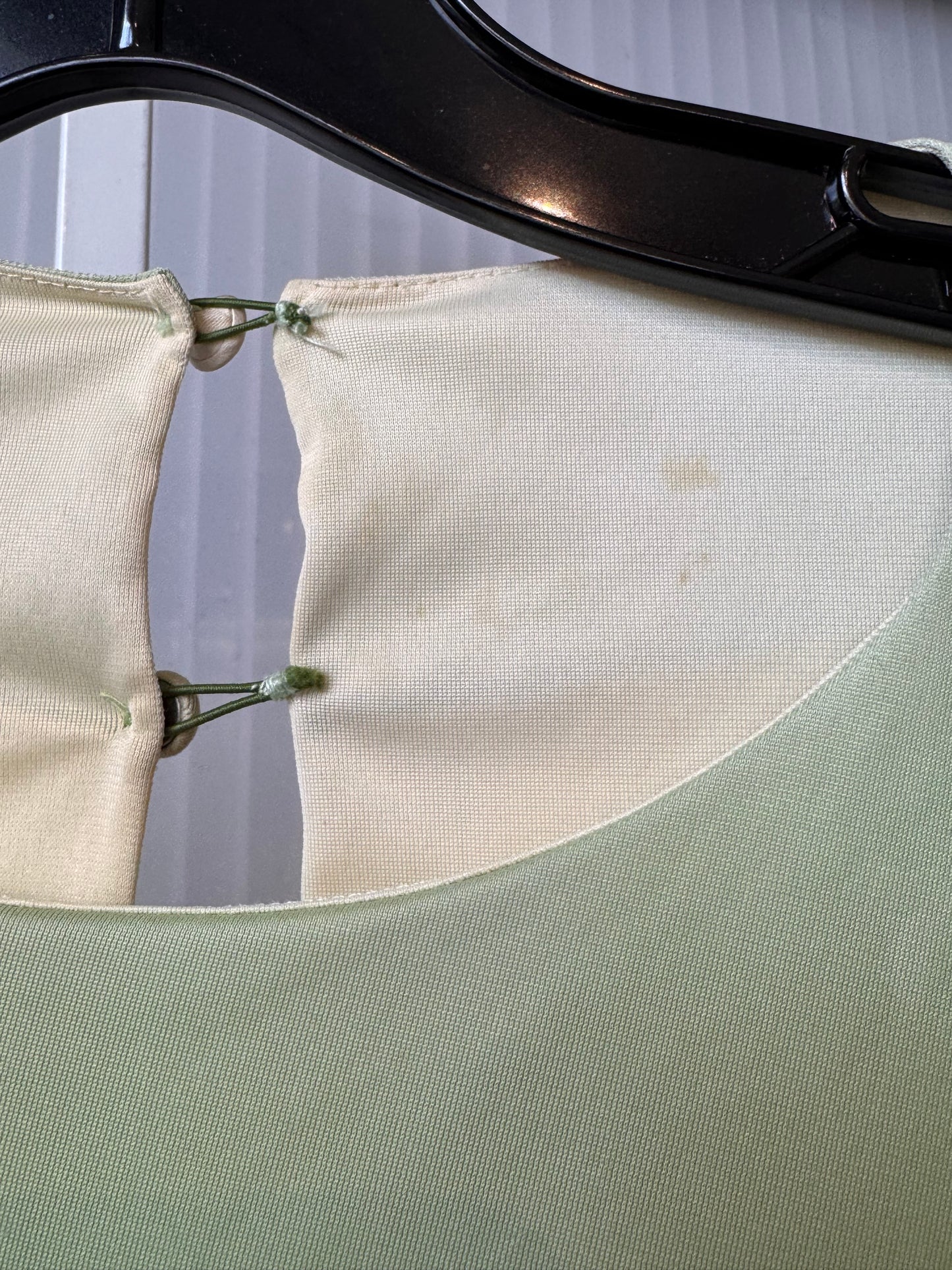 1960s Green & Cream Colorblock Nightgown