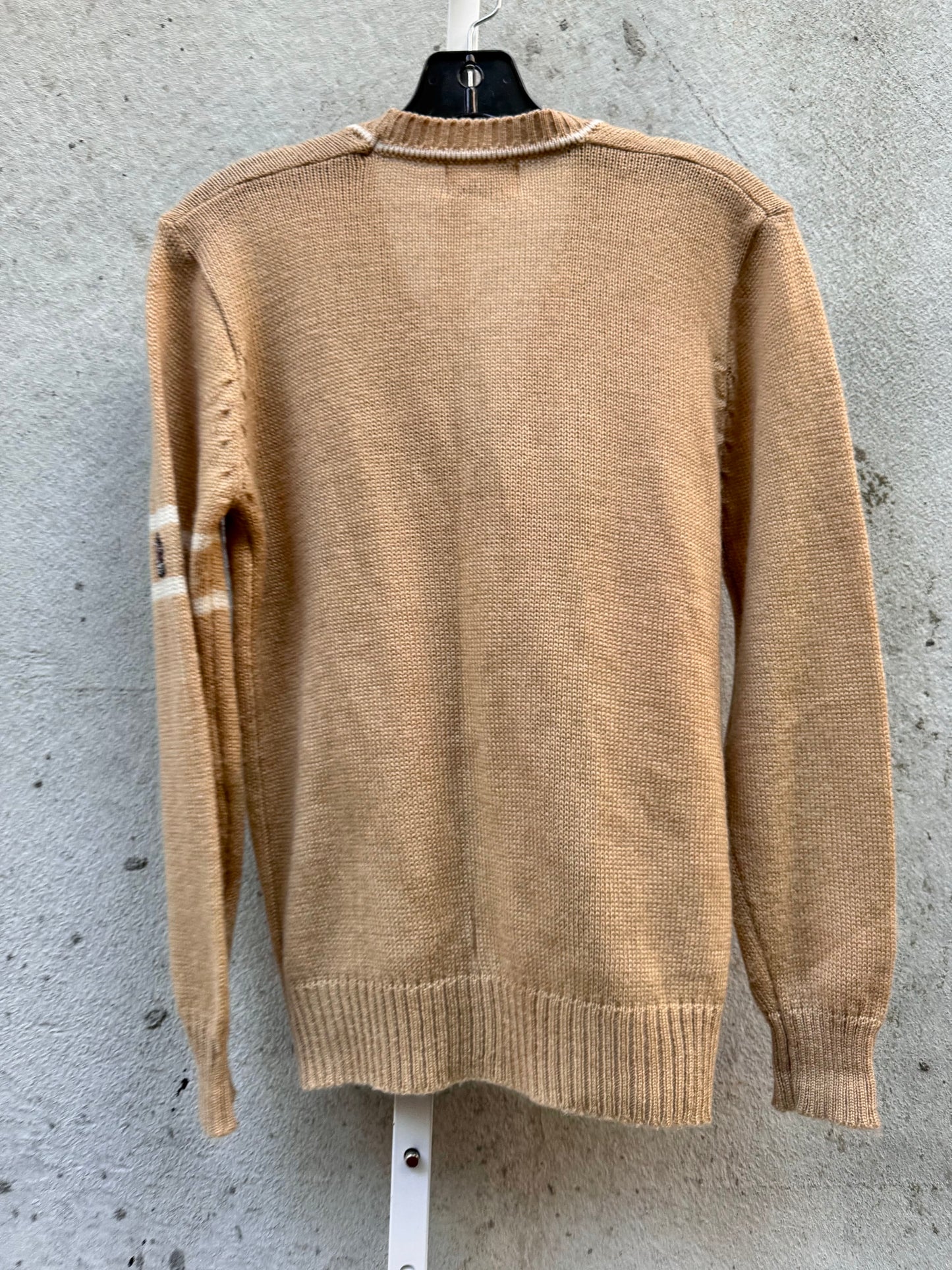 1970s Beige Knit Cardigan with Hush Puppy Patch