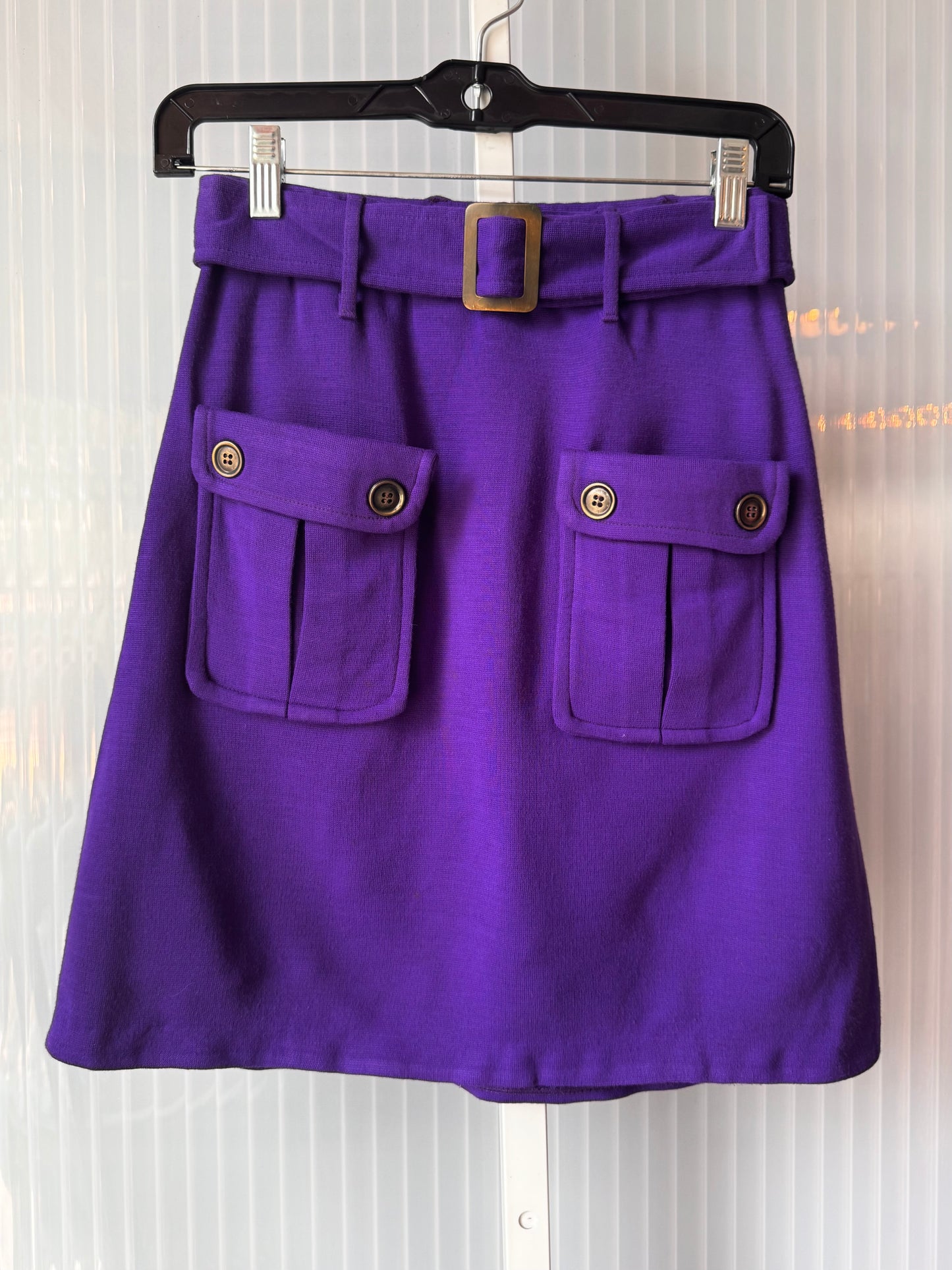 1970s Mod-Style Purple Utility Skirt