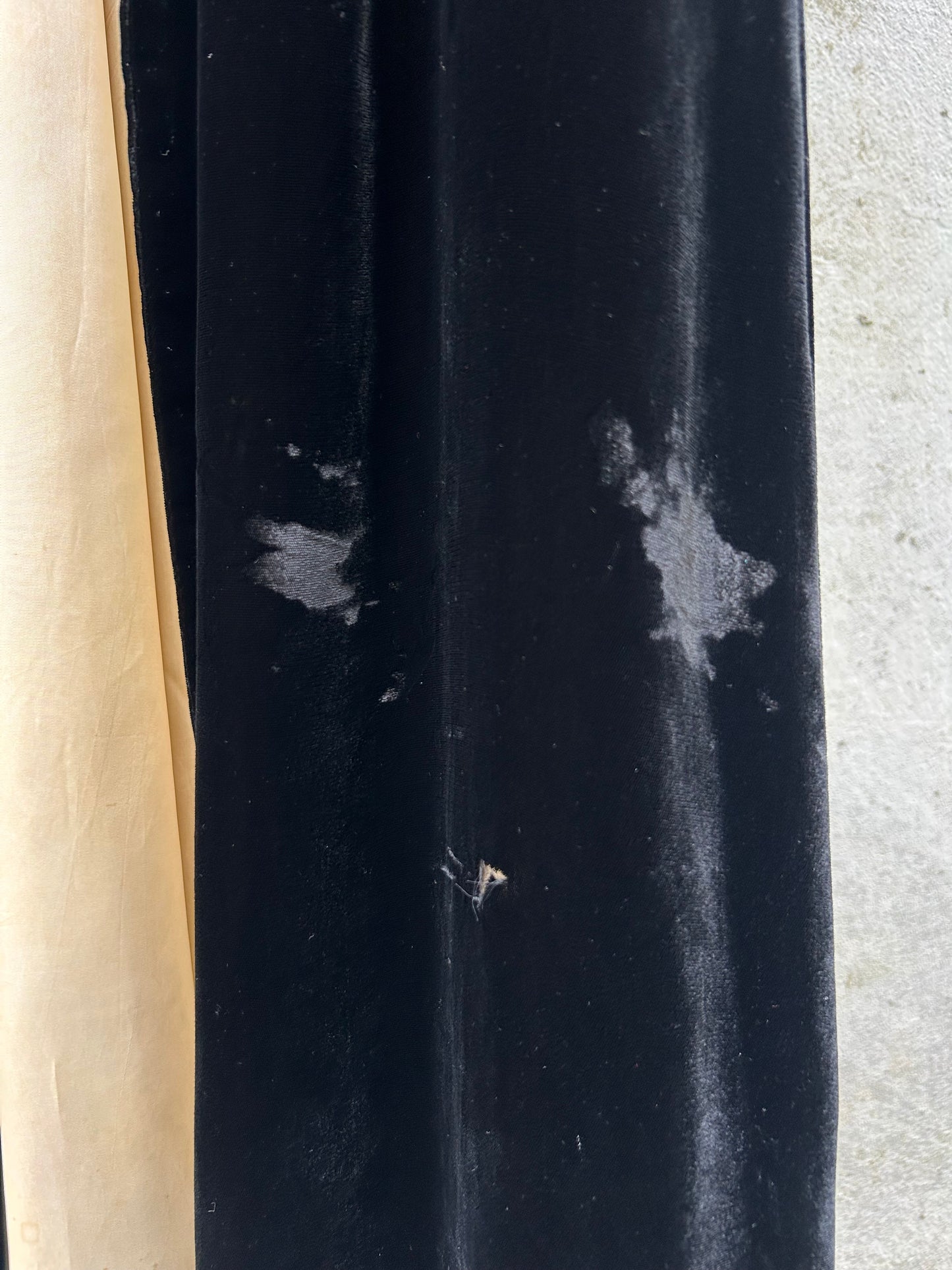 1950s Black Velvet Long Opera Coat