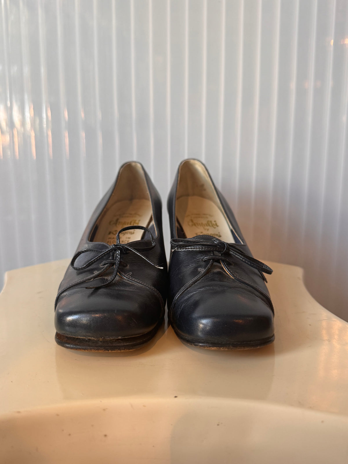 1960s Blue-Black Block Heels