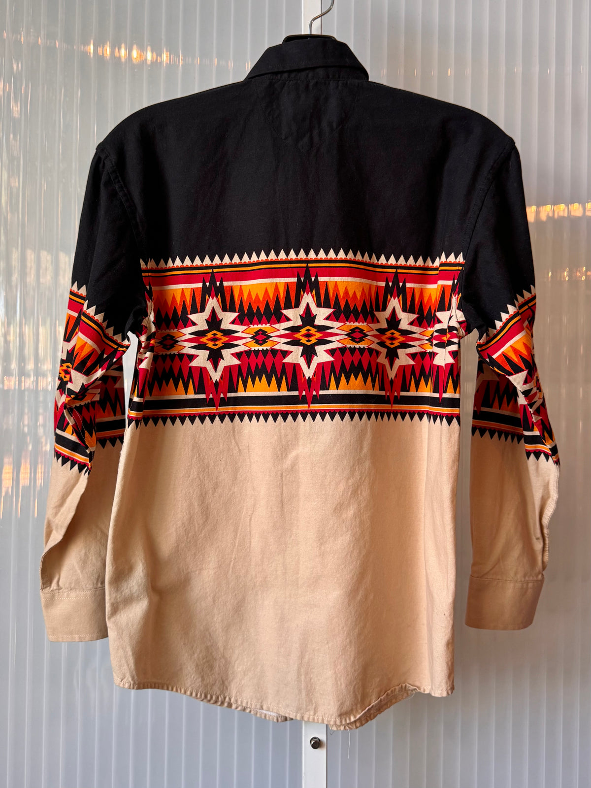 2010s Panhandle Black Orange & Cream Western Shirt