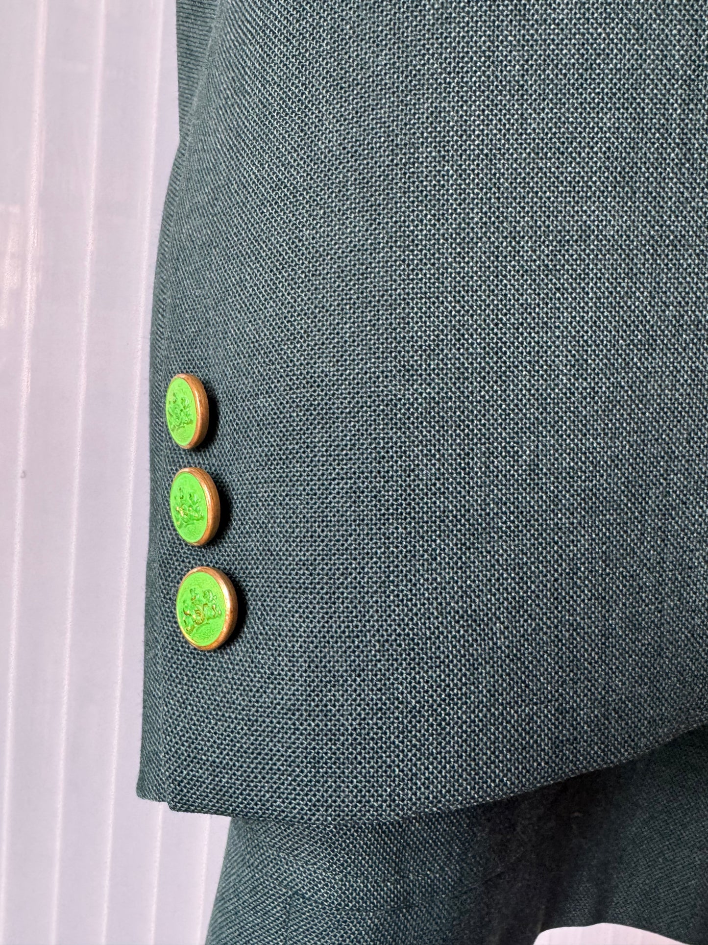 1990s Green Blazer with Customized Question Marks