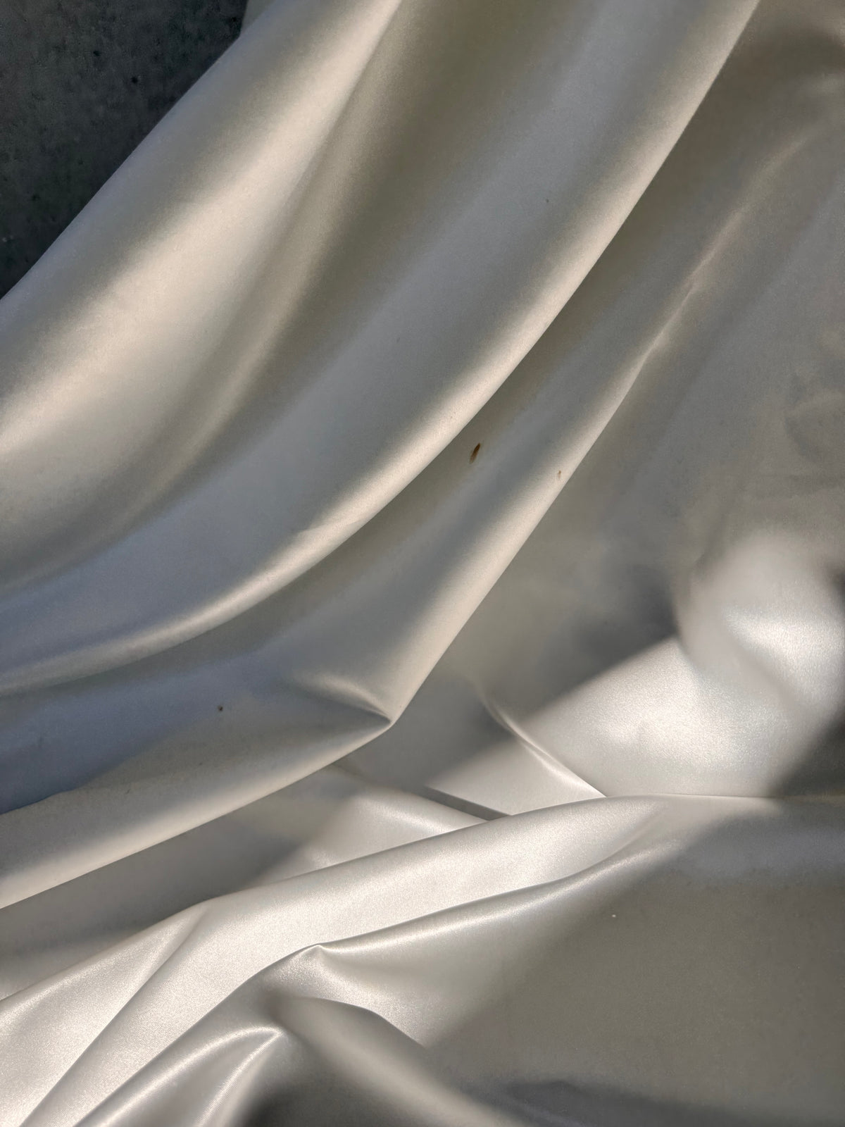 1980s Off-White Satin & Lace Princess Wedding Dress