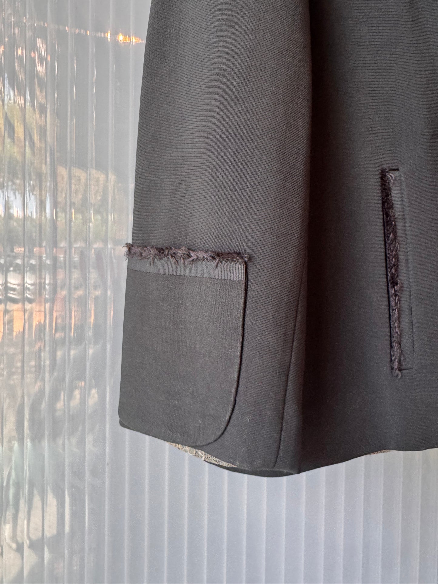 1940s Dark Forest Green Double Breasted Lace-Lined Blazer