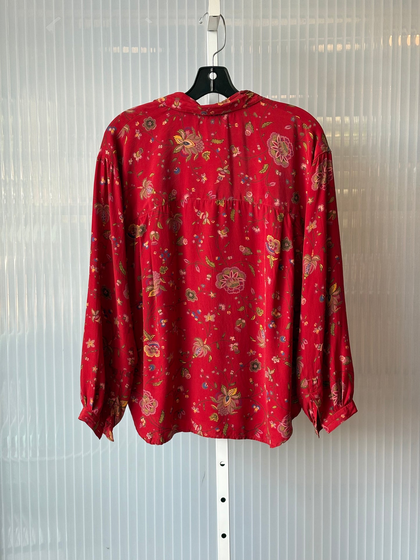 1990s Red Floral 100% Silk Lounge Set