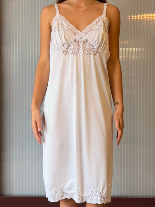 1980s Shadowline White Slip