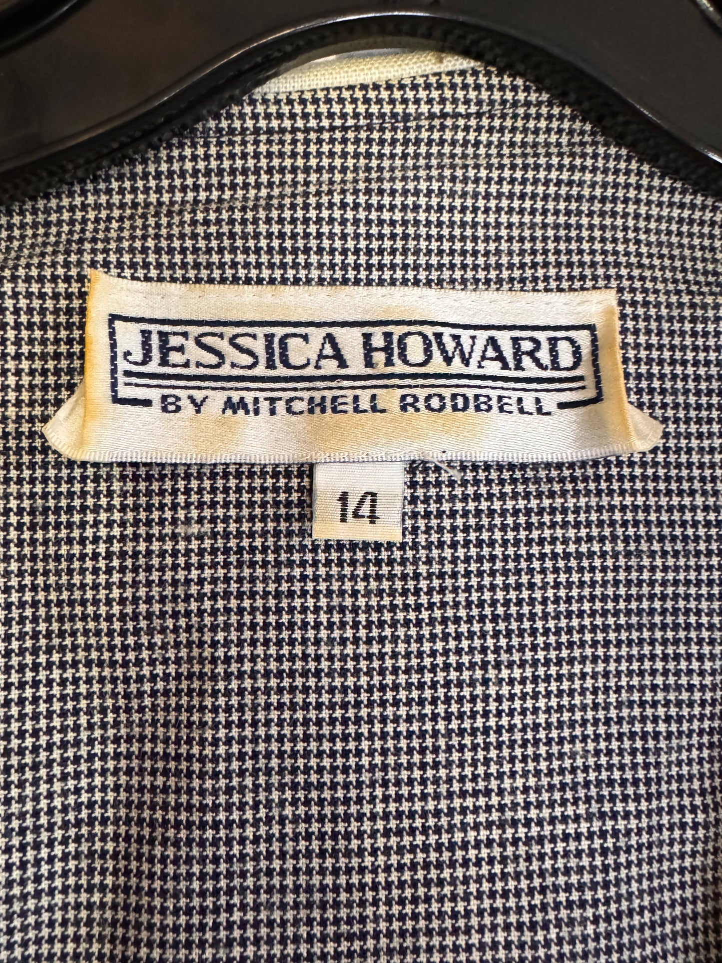 1980s Gray Houndstooth Sailor Dress