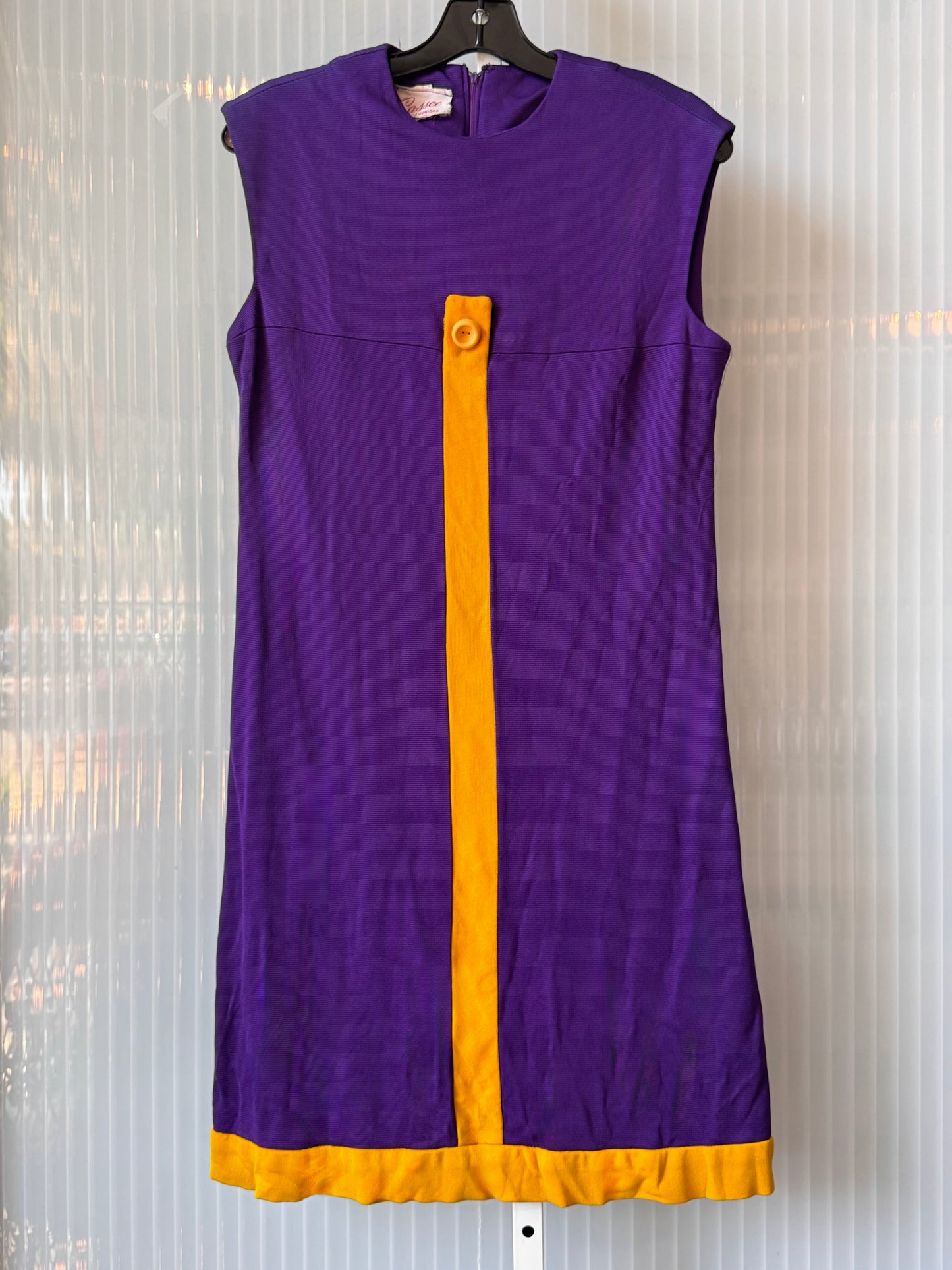 1960s Purple & Yellow Shift Dress
