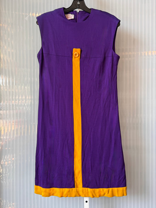 1960s Purple & Yellow Shift Dress