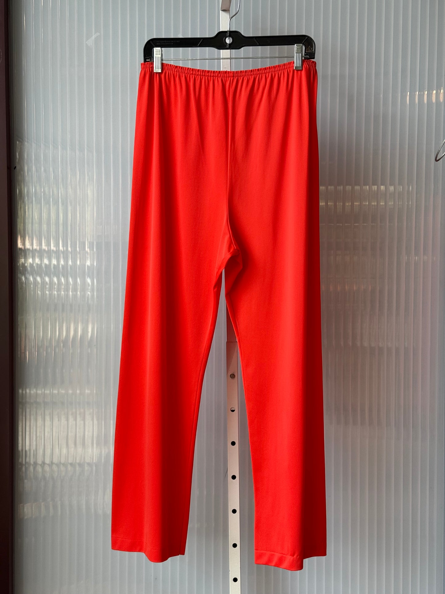 1970s Red-Orange 2-Piece Pajama Set with Embroidered Yoke