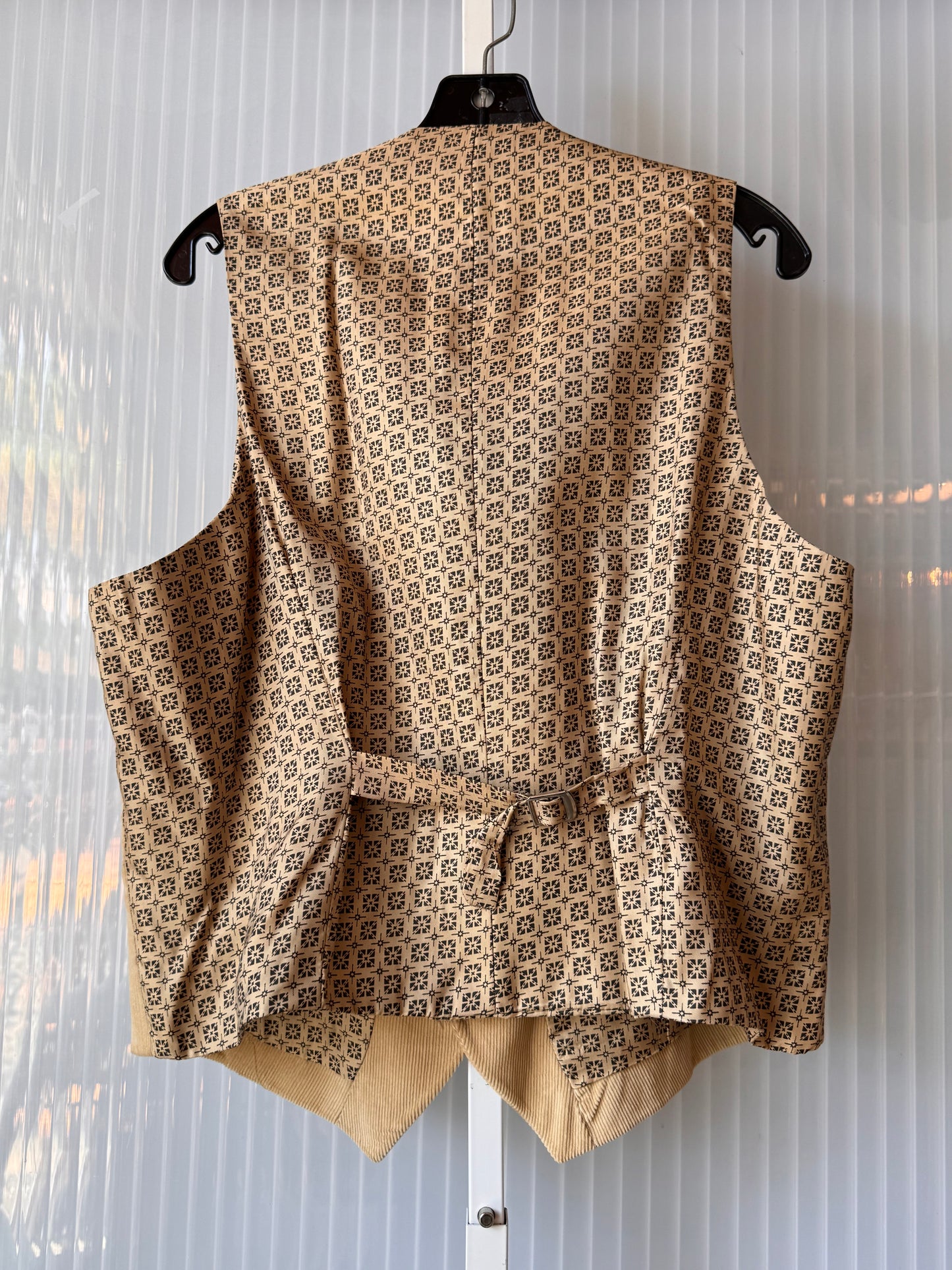 1970s Cream Corduroy Vest & Pants Suit Set