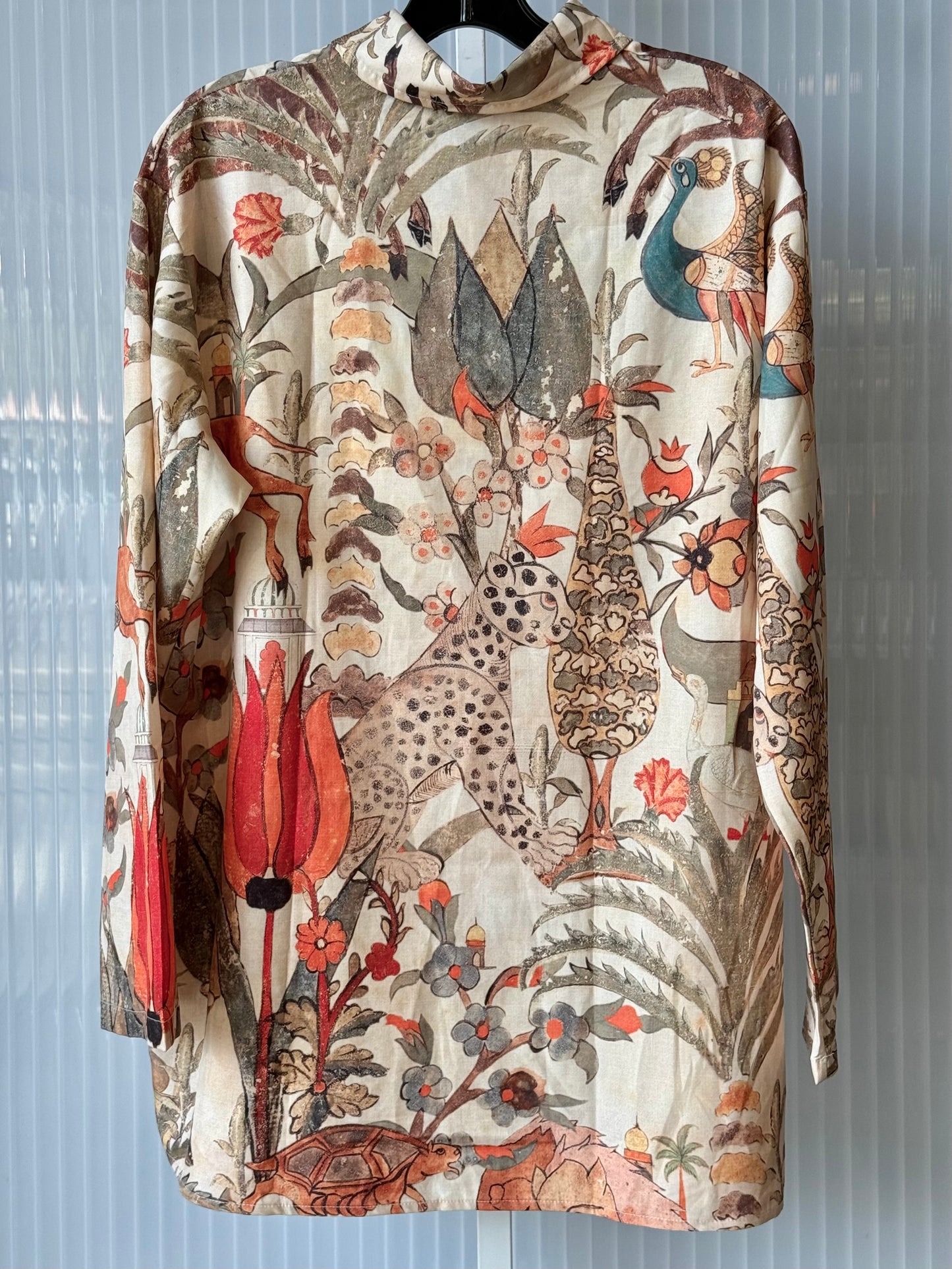 Tan Jungle Print Collared Shirt