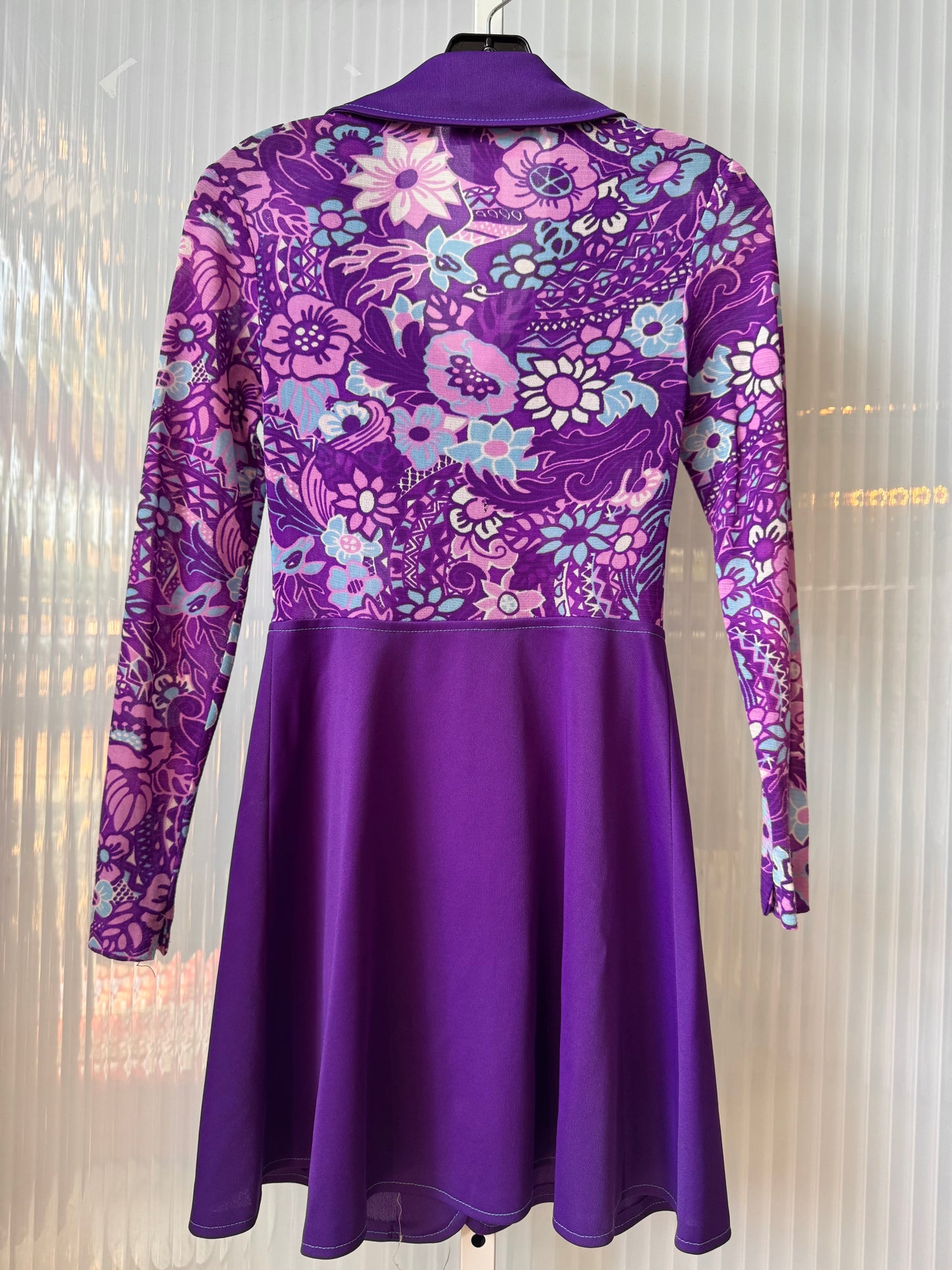 1960s Purple Floral Mod Dress