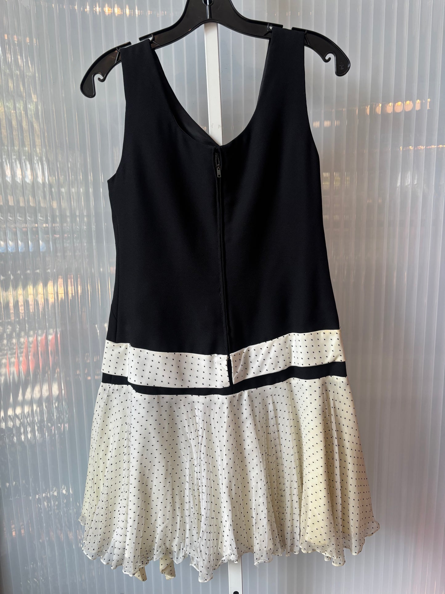 1960s Black & White Polka Dot Sleeveless Dress