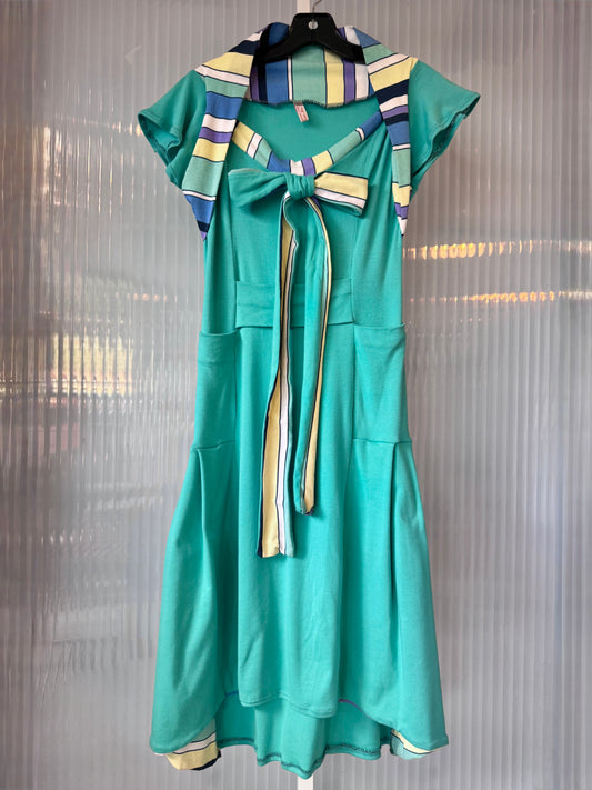 2000s Teal & Striped Dress