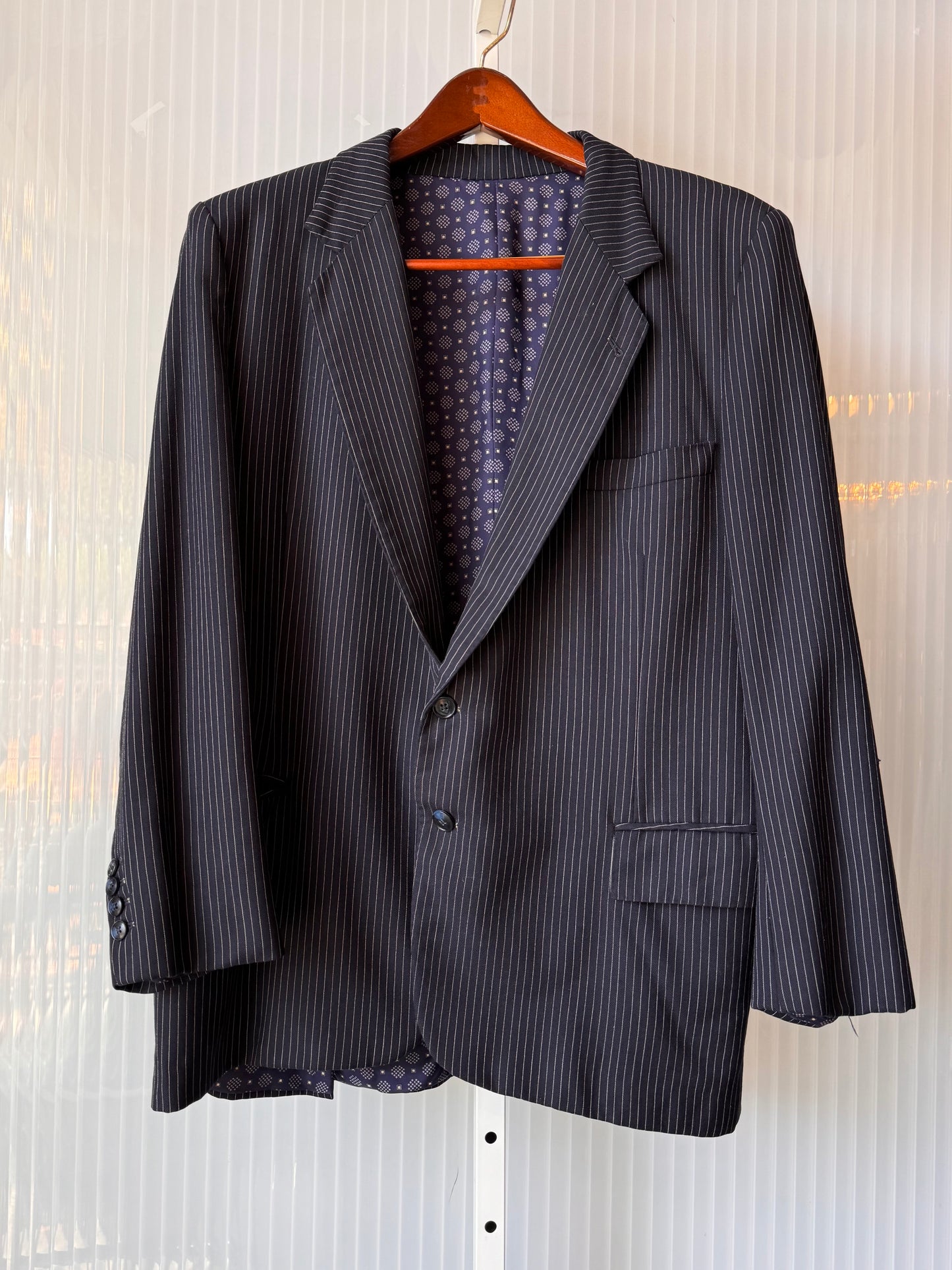 1980s Navy Pinstripe Blazer