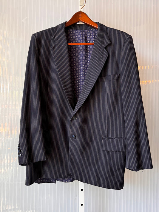 1980s Navy Pinstripe Blazer