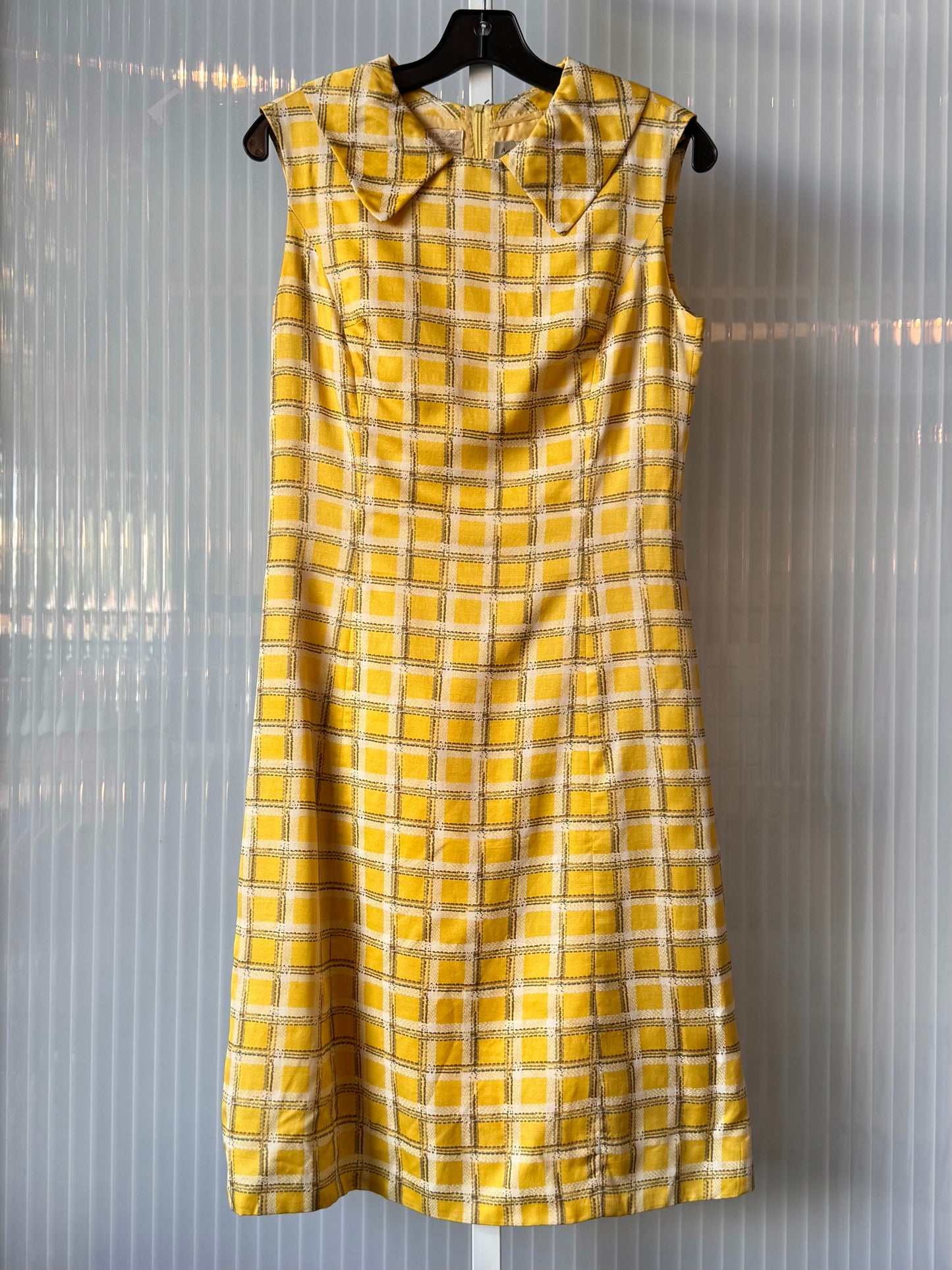 1960s Yellow Windowpane Dress