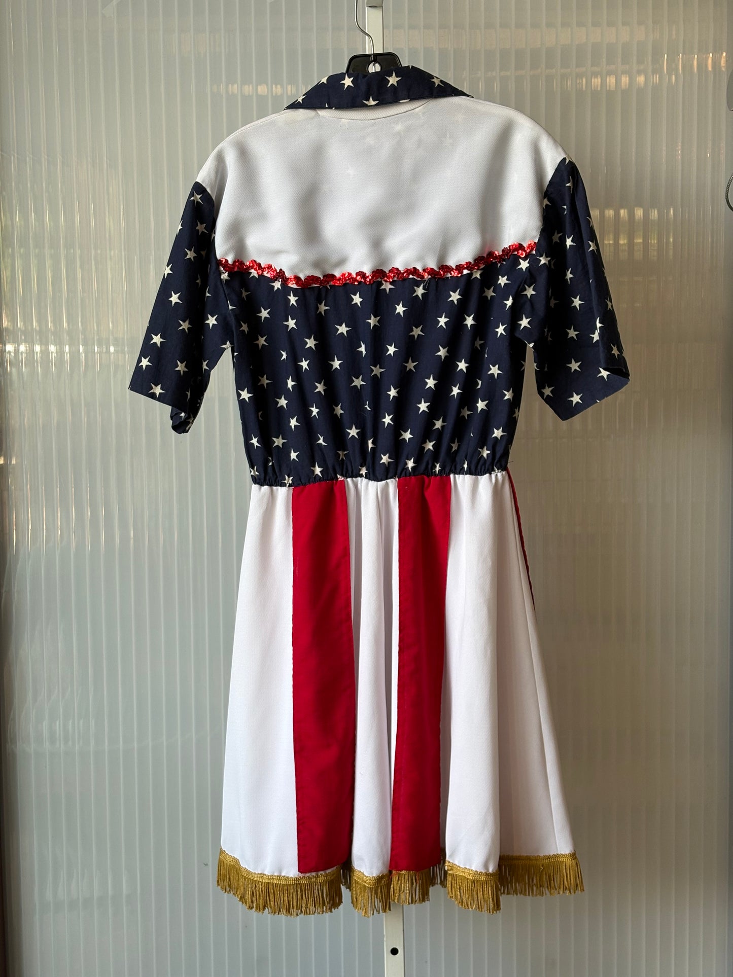 1970s Stars n' Stripes American Flag Shirtwaist Dress