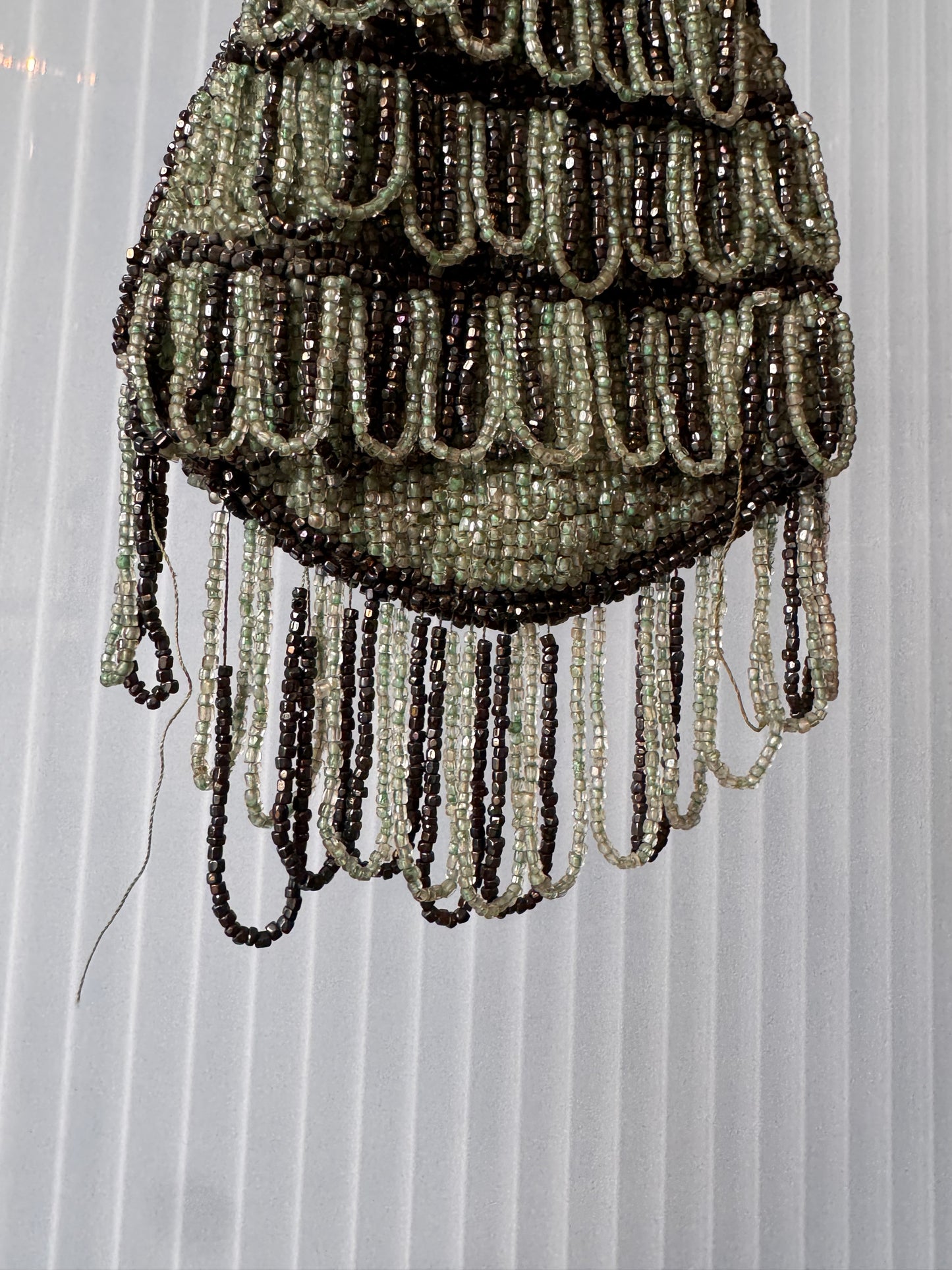 1920s Beaded Teal and Black Flapper Evening Bag