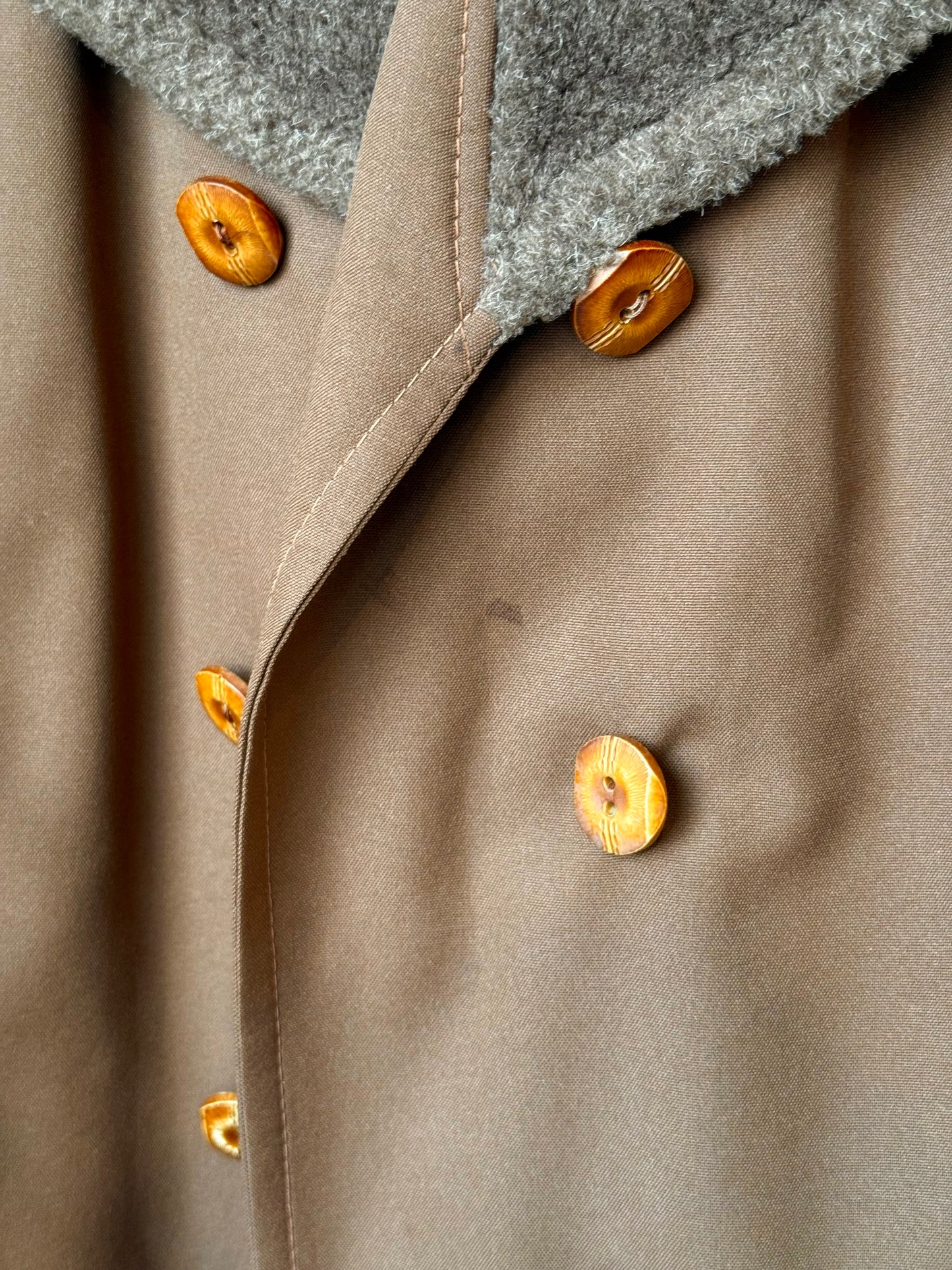 1970s Mocha Brown Coat w/ Faux Fur Lining