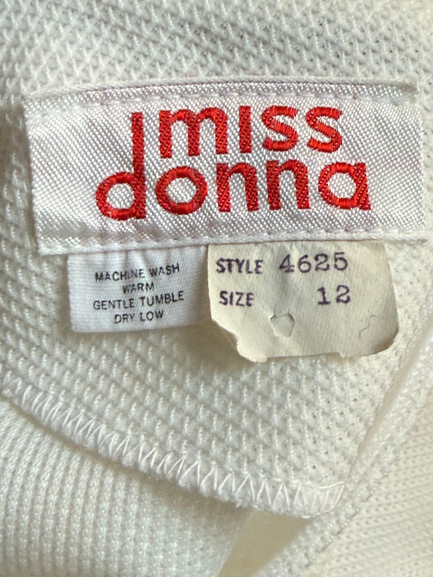 1960s White A-Line Floral Dress