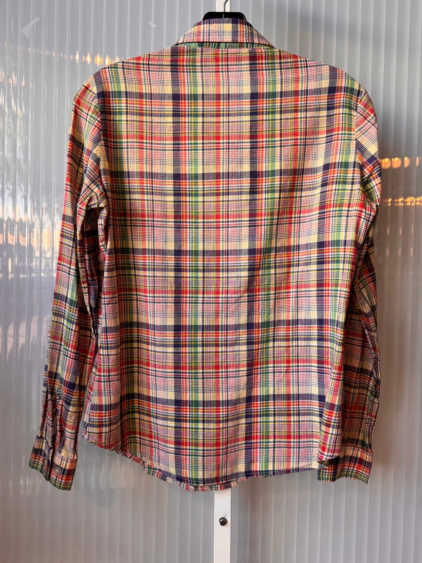 1970s Multicolor Plaid Levi’s Button-Up Point Collar Blouse