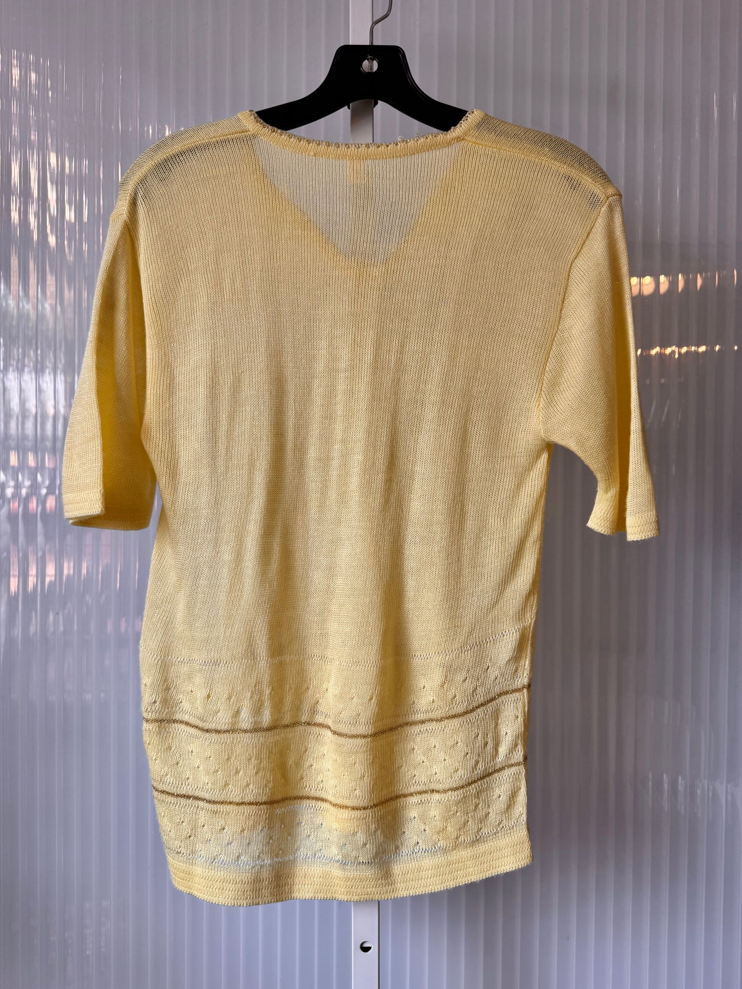 1960s Yellow Knit Sweater Top