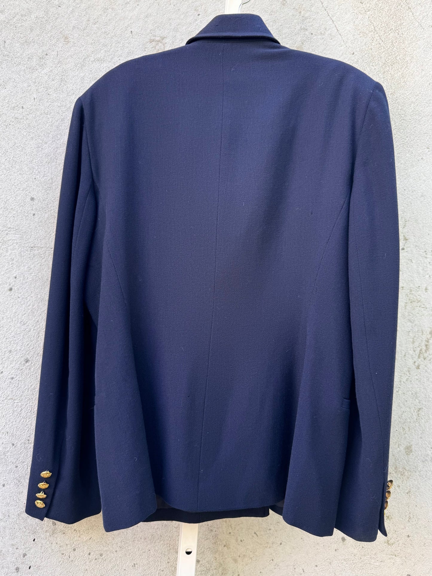 2000s Ralph Lauren Navy Blue Jacket with Gold Buttons