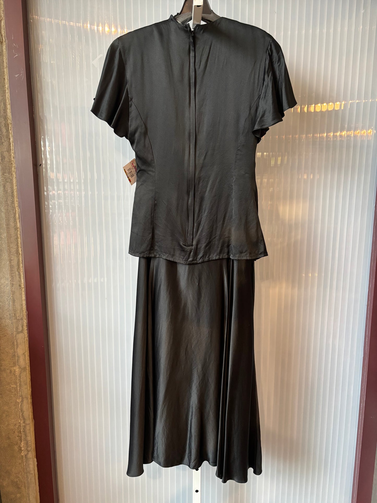1940s Inspired Argenti Black Silk Dress