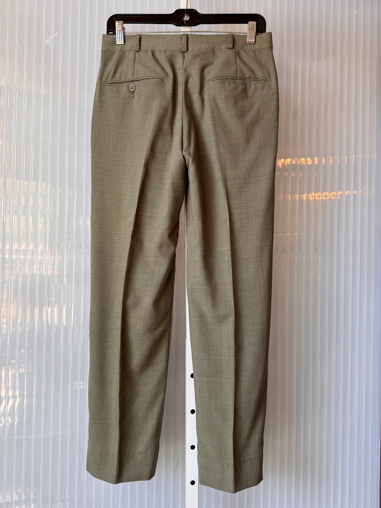 1990s Sage Green Wool Blazer & Pants Suit Set