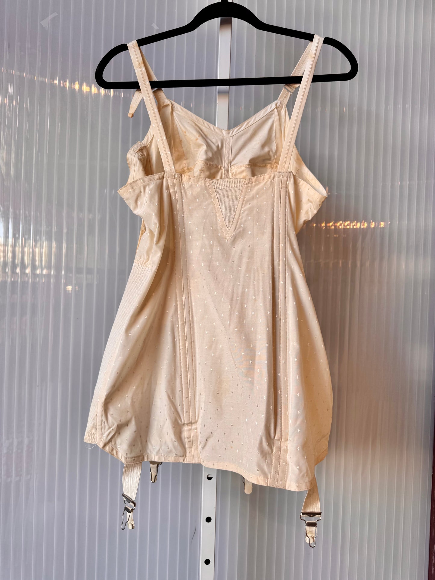 1950s Off White Corselette Girdle