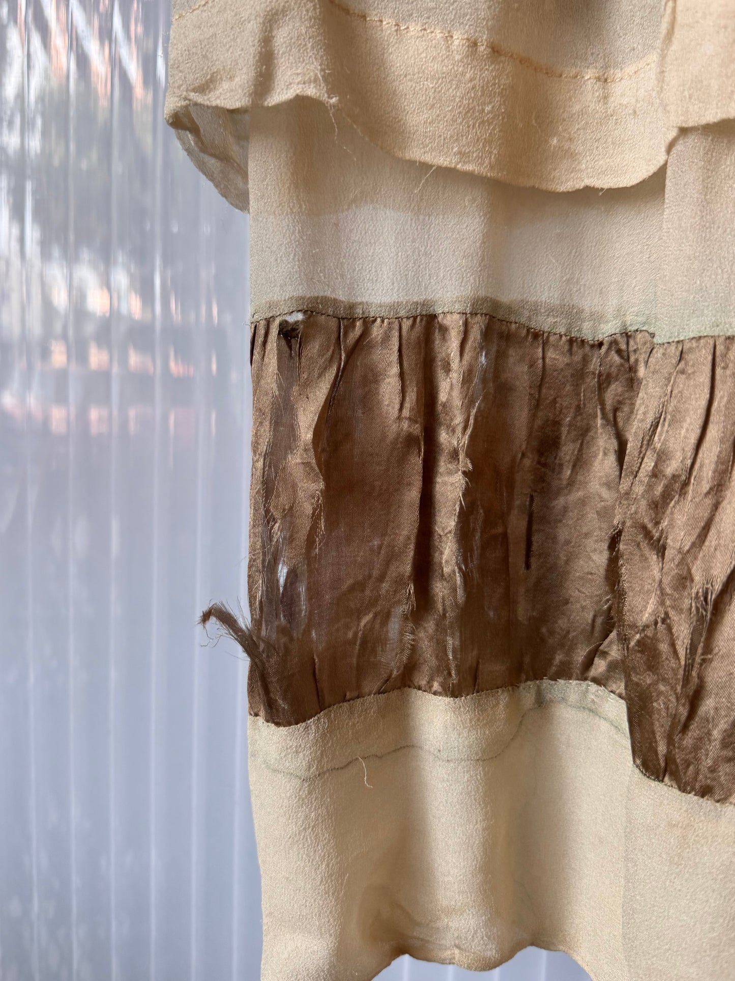 1930s Cream & Taupe Layered Skirt