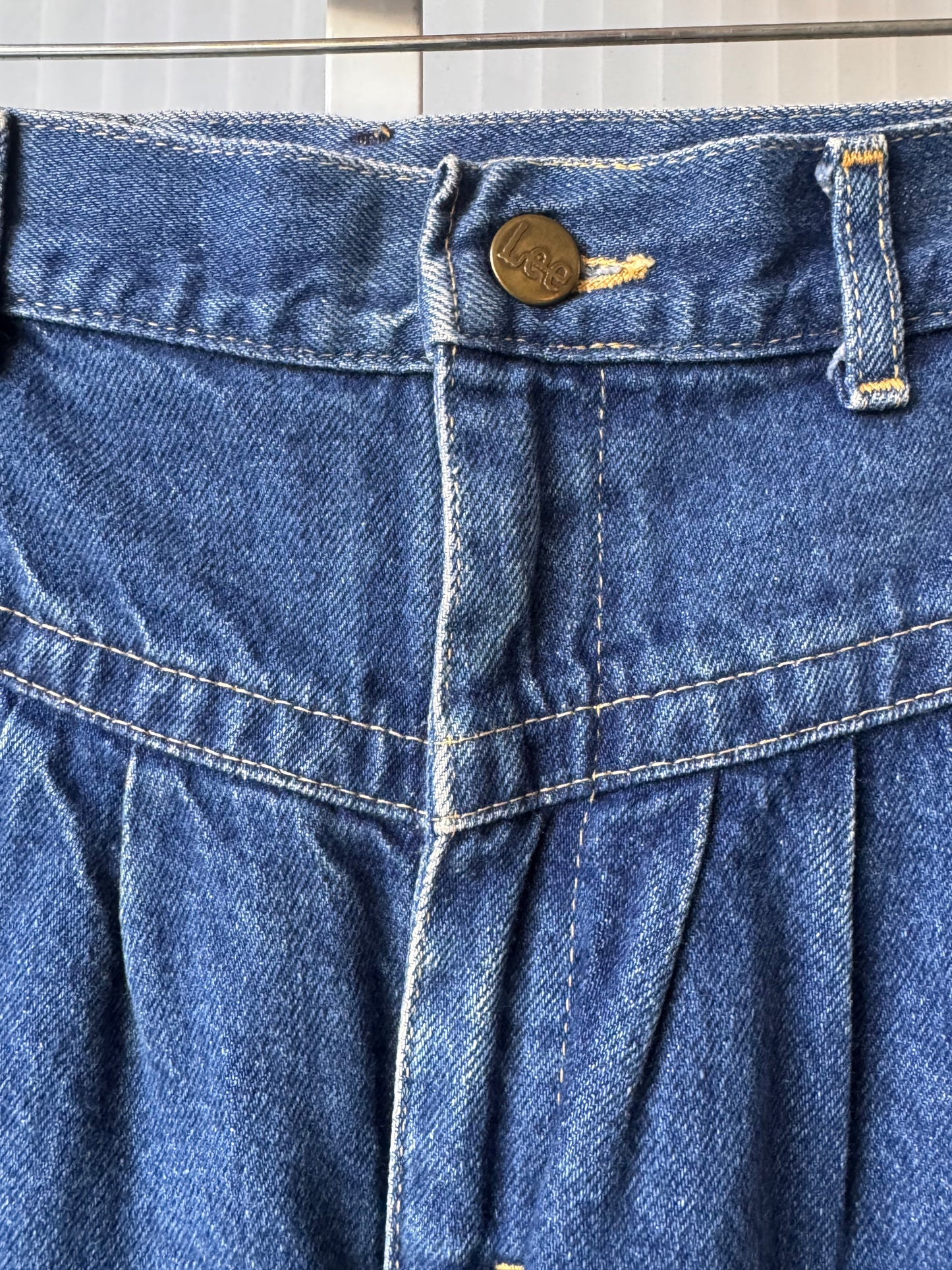 1980s Blue Denim High-rise Paper Bag Jeans