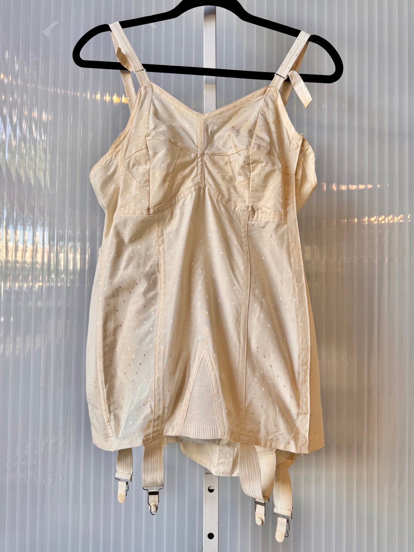 1950s Off White Corselette Girdle