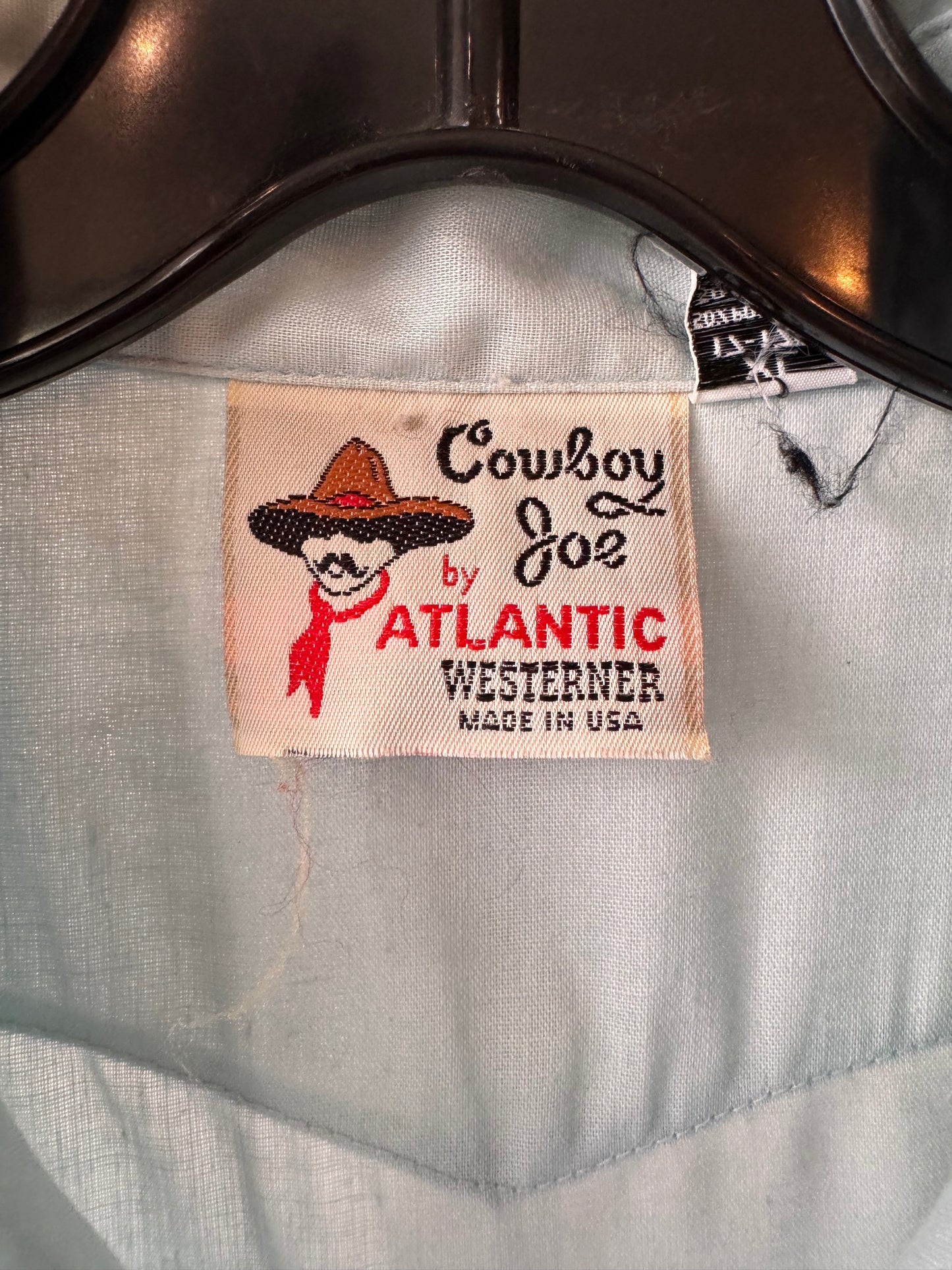 1970s Light Blue Embroidered Western Shirt