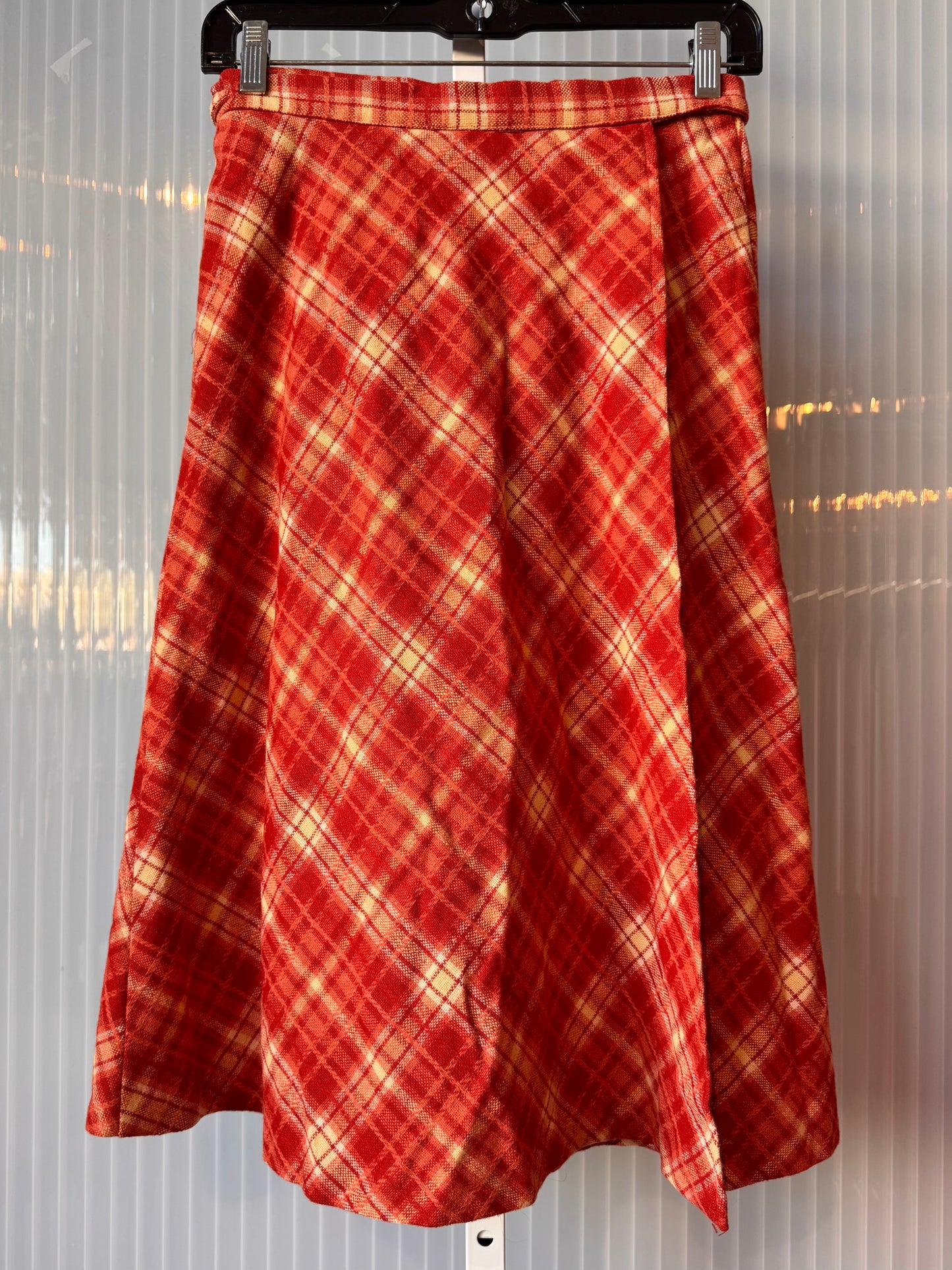 1970s Orange Wool Wrap Skirt