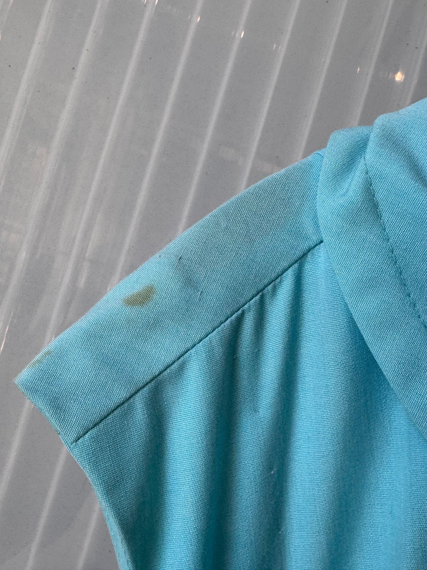 1960s Collared Blue Shift Dress