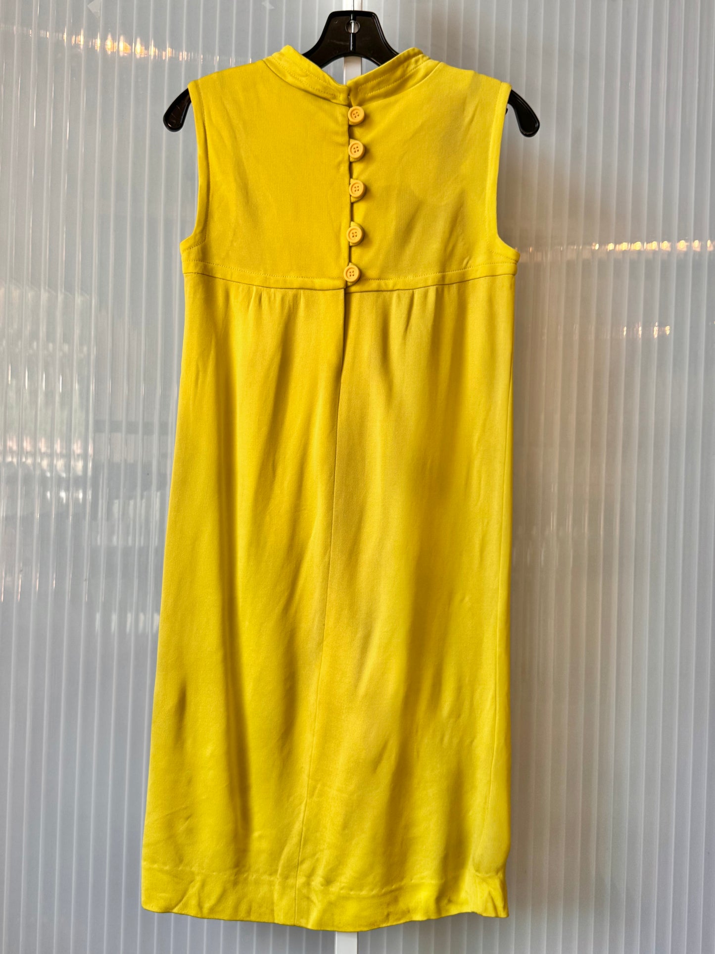 1960s Florescent Yellow Shift Dress
