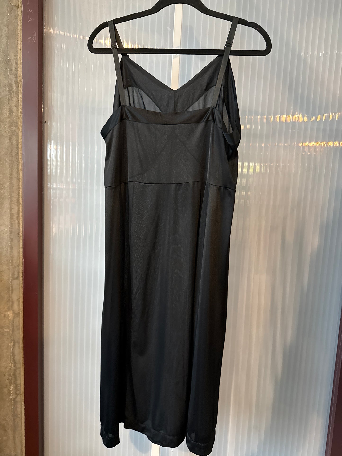 1980s Black Nylon Slip